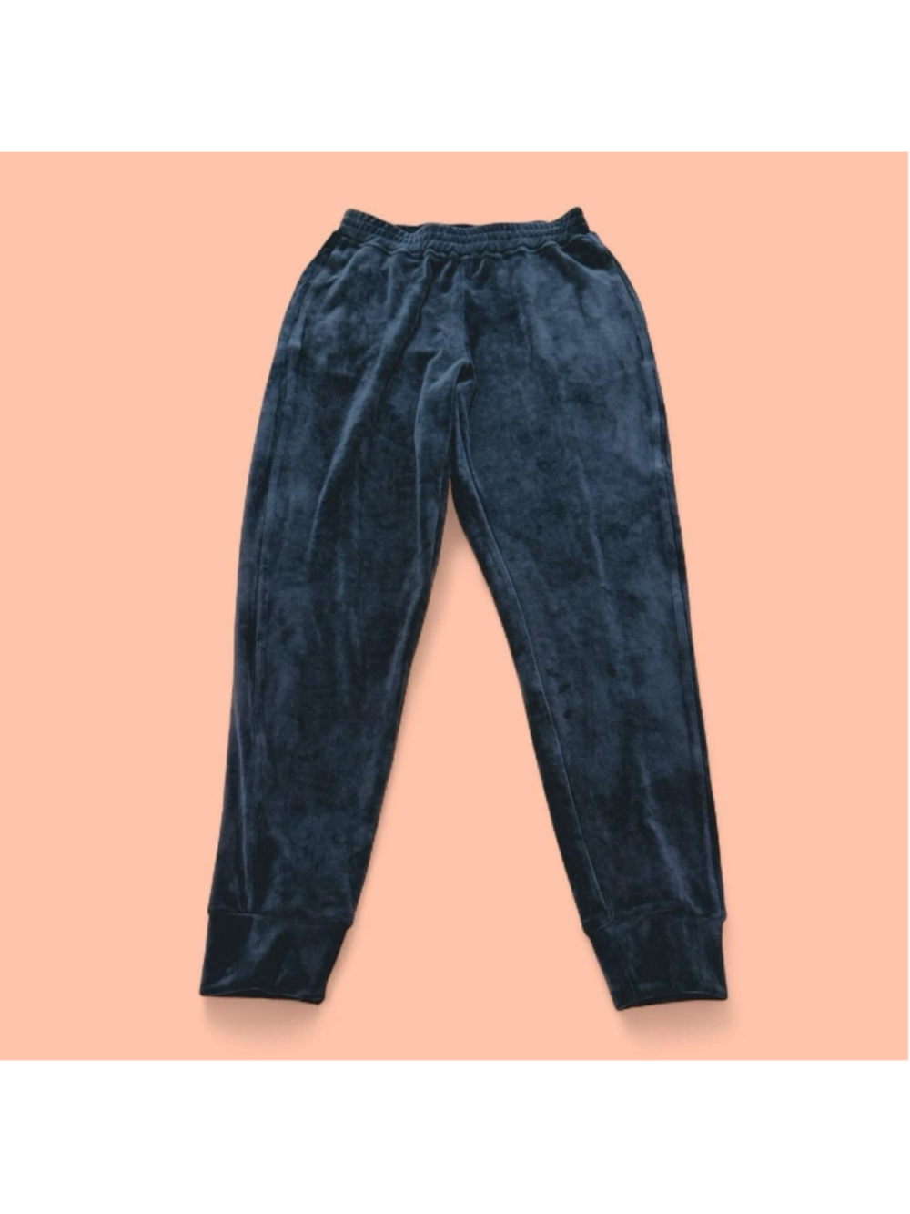 Sno Skins Velour Jogger Pants Navy Blue XS Made in USA Soft Athleisure Lounge